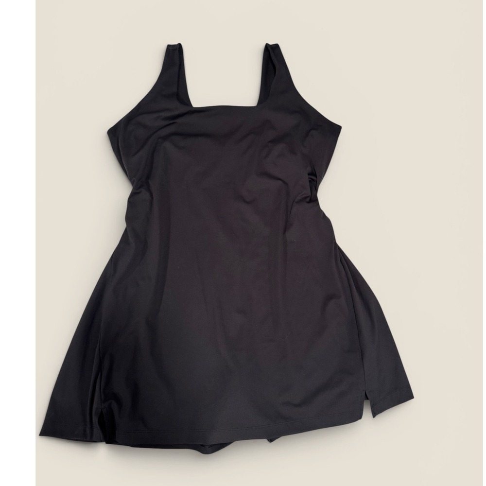 Old Navy Active PowerSoft Black Exercise Dress XXL Built-in Shorts Square Neck